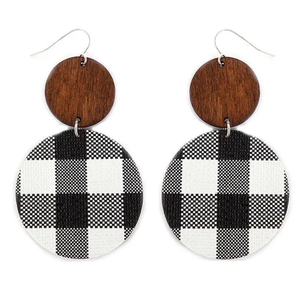 Black & White Buffalo Plaid Earrings